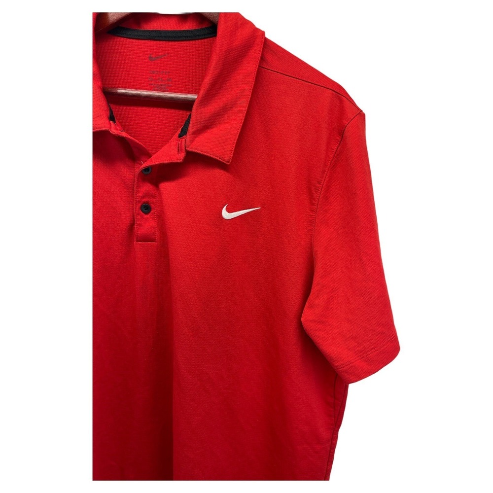 Nike Dri-Fit Mens 2XL Red Athletic Polo Shirt - Picture 3 of 7